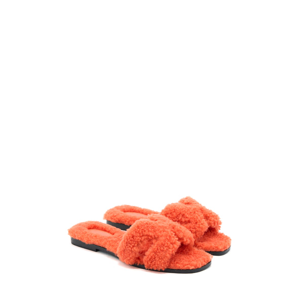 Hermes Size 38.5 Famme Oran Sandal H5 Orange