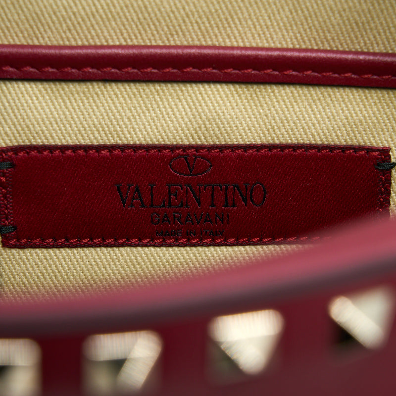 Valentino Rockstud Crossbody Camera Bag Calfskin Red GHW