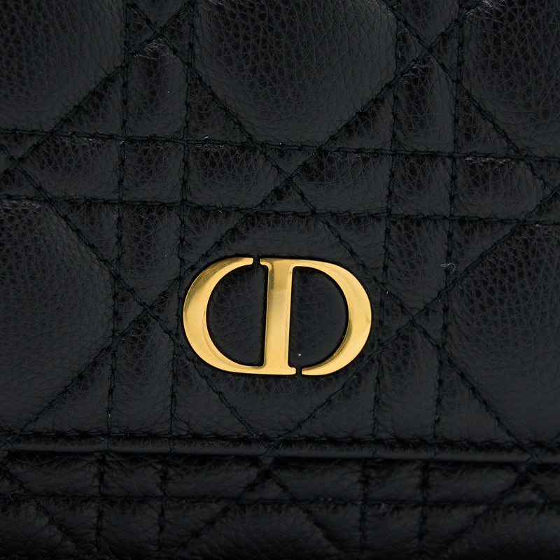 Dior Caro Pouch Cannage Calfskin Black GHW