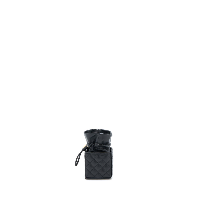 Chanel Mini Vanity Bucket Crossbody Lambskin Black Brushed GHW