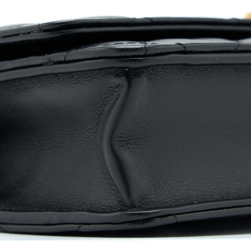 Chanel 2.55 Reissue Wallet on Chain Aged Calfskin Black Brushed GHW (Microchip)