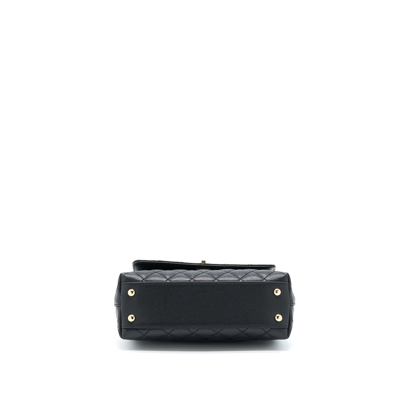 Chanel Small Coco Handle Caviar Black LGHW (Microchip).