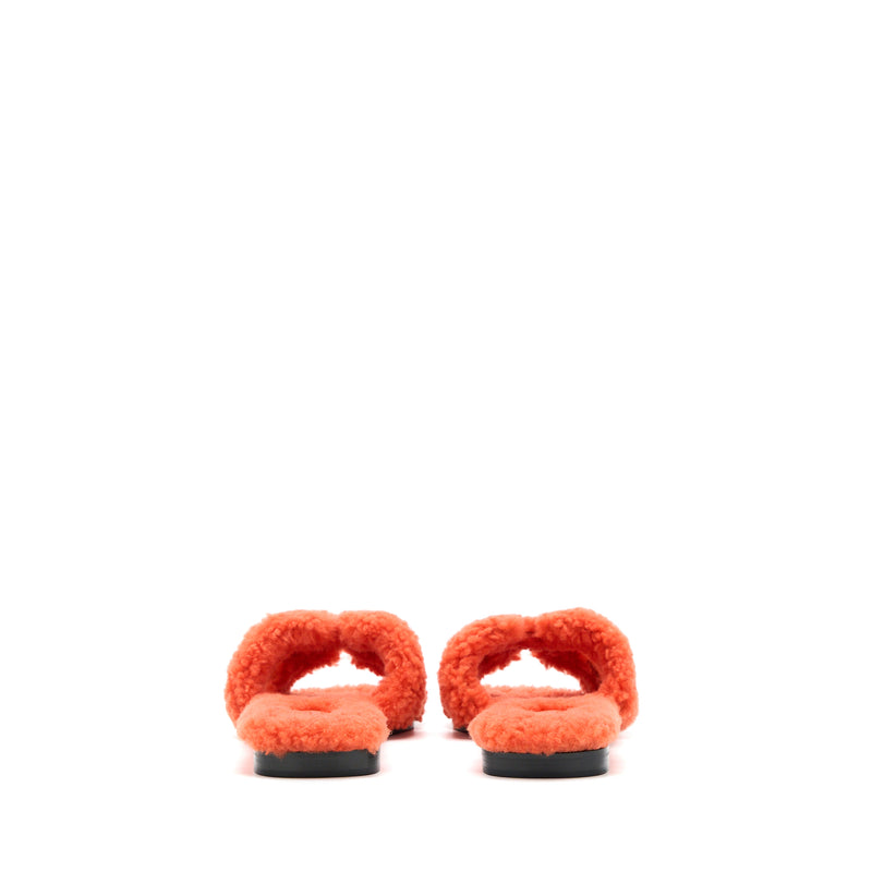 Hermes Size 38.5 Famme Oran Sandal H5 Orange