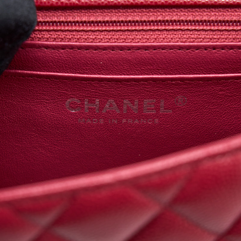 Chanel 18B Mini Square Caviar Red SHW