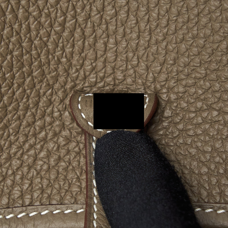 Hermes Mini Evelyne Clemence Etoupe SHW Stamp U