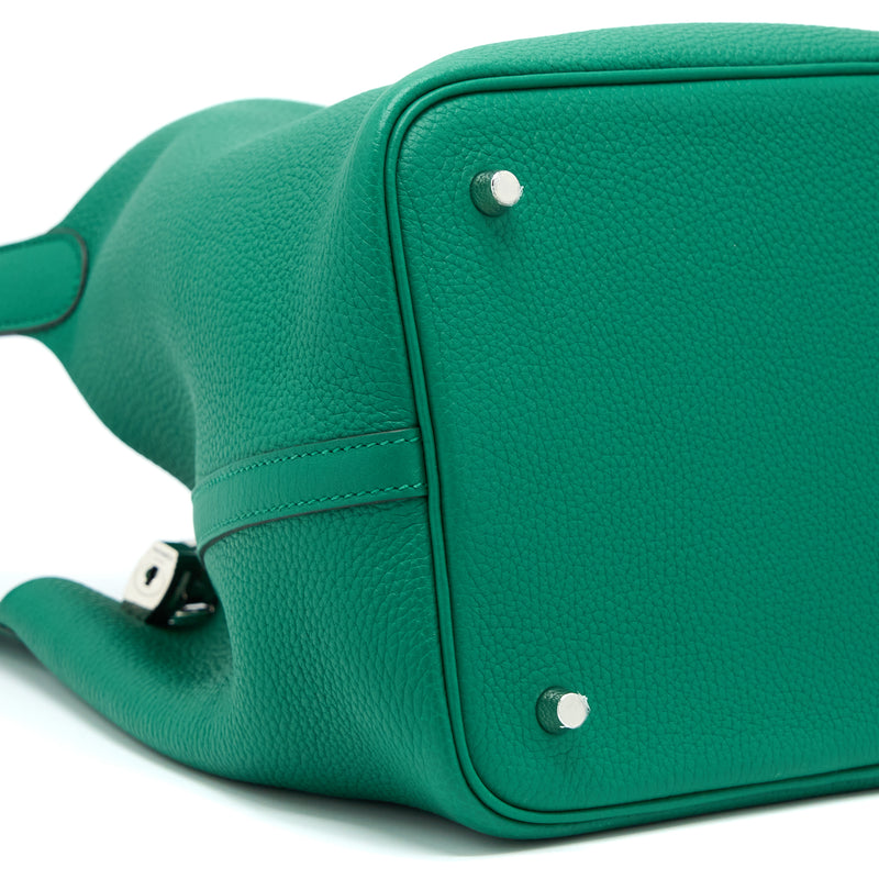Hermes Picotin 22 Lock Bag Clemence U4 Vert Vertigo SHW Stamp D