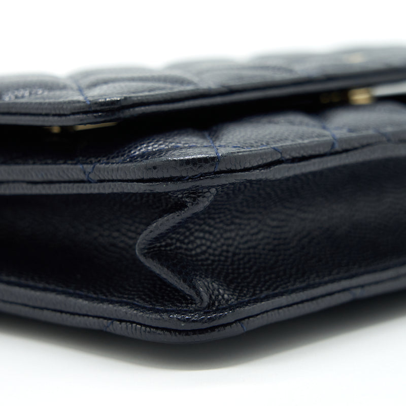 Chanel Classic Wallet On Chain Caviar Navy LGHW