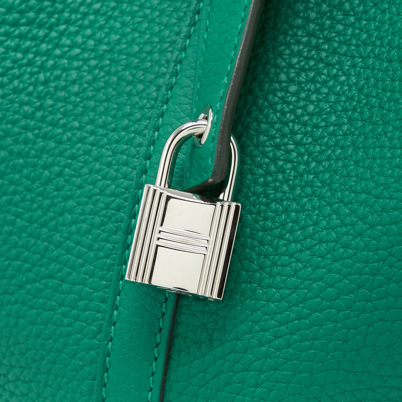 Hermes Picotin 22 Lock Bag Clemence U4 Vert Vertigo SHW Stamp D