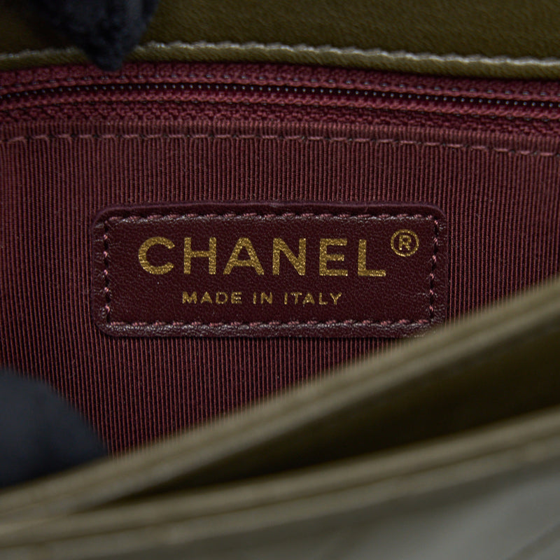 Chanel Messenger Flap Bag Lambskin Olive Green Ruthenium GHW