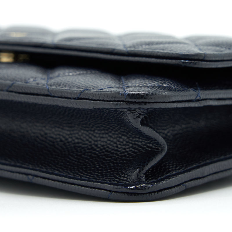 Chanel Classic Wallet On Chain Caviar Navy LGHW