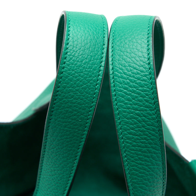 Hermes Picotin 22 Lock Bag Clemence U4 Vert Vertigo SHW Stamp D