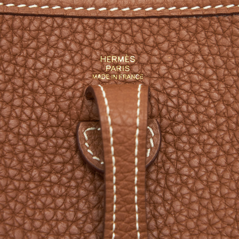 Hermes Mini Evelyne Gold with GHW stamp Y