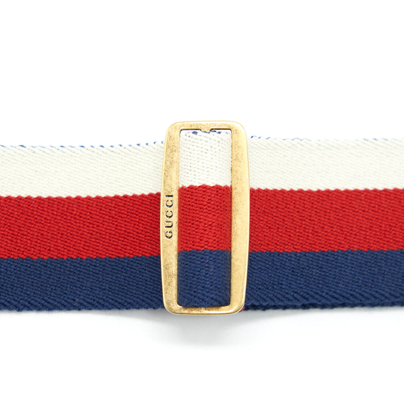 Gucci Web Belt With Bee Blue/Red