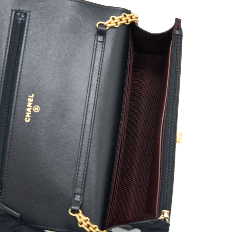 Chanel 2.55 Reissue Wallet on Chain Aged Calfskin Black Brushed GHW (Microchip)