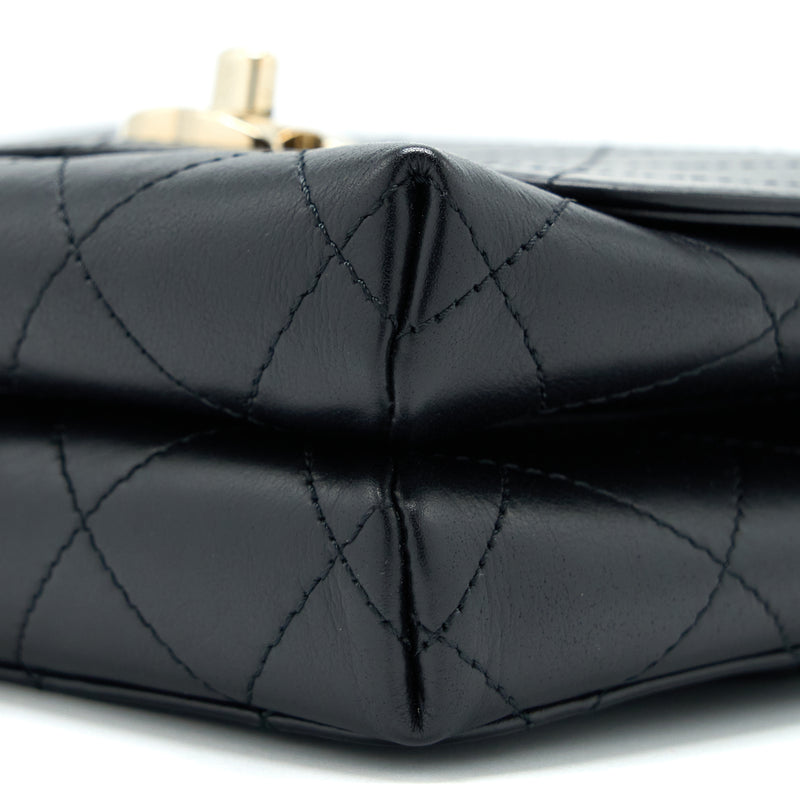 Chanel Seasonal Top Handle Flap Bag Calfskin Black GHW