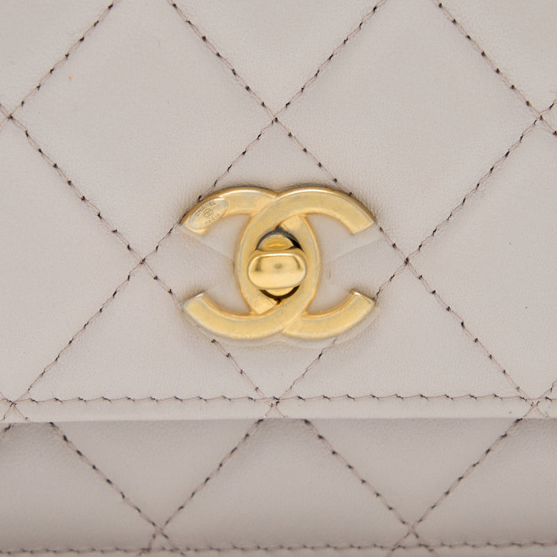 Chanel Pearl Crush Wallet on Chain Lambskin Lialic/Light Purple Brushed GHW (Microchip)
