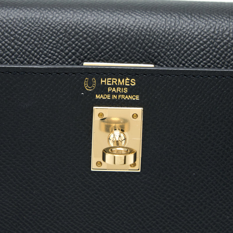 Hermes Kelly 25 Special Order Epsom Black/ Rouge H GHW Stamp Y