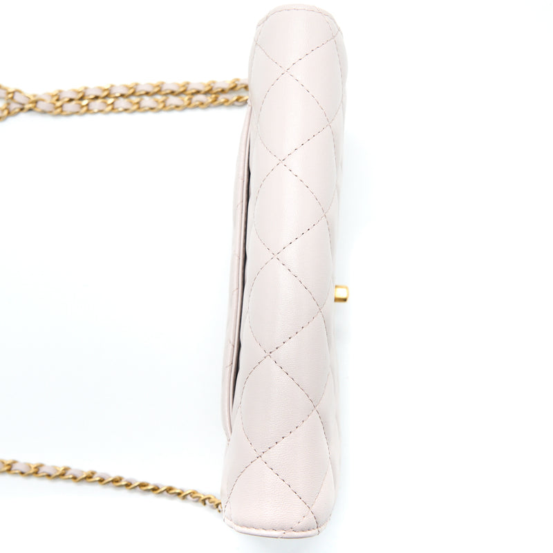 Chanel Pearl Crush Wallet on Chain Lambskin Lialic/Light Purple Brushed GHW (Microchip)