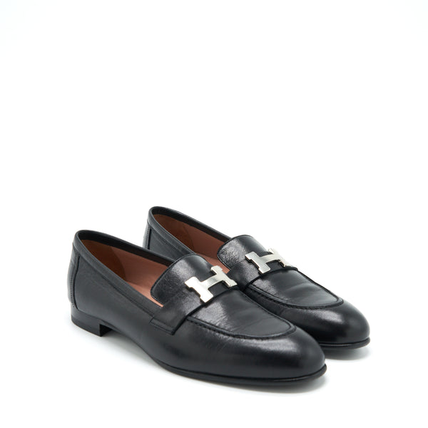 Hermes Size 38.5 Paris Loafer Black SHW
