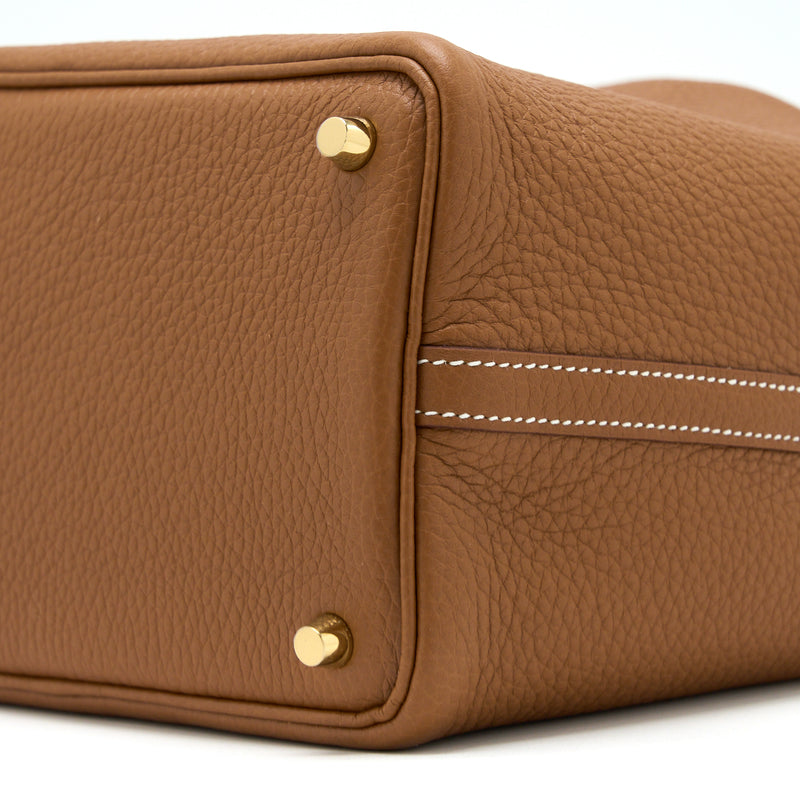 Hermes Picotin 18 Lock Bag Clemence Gold GHW Stamp U
