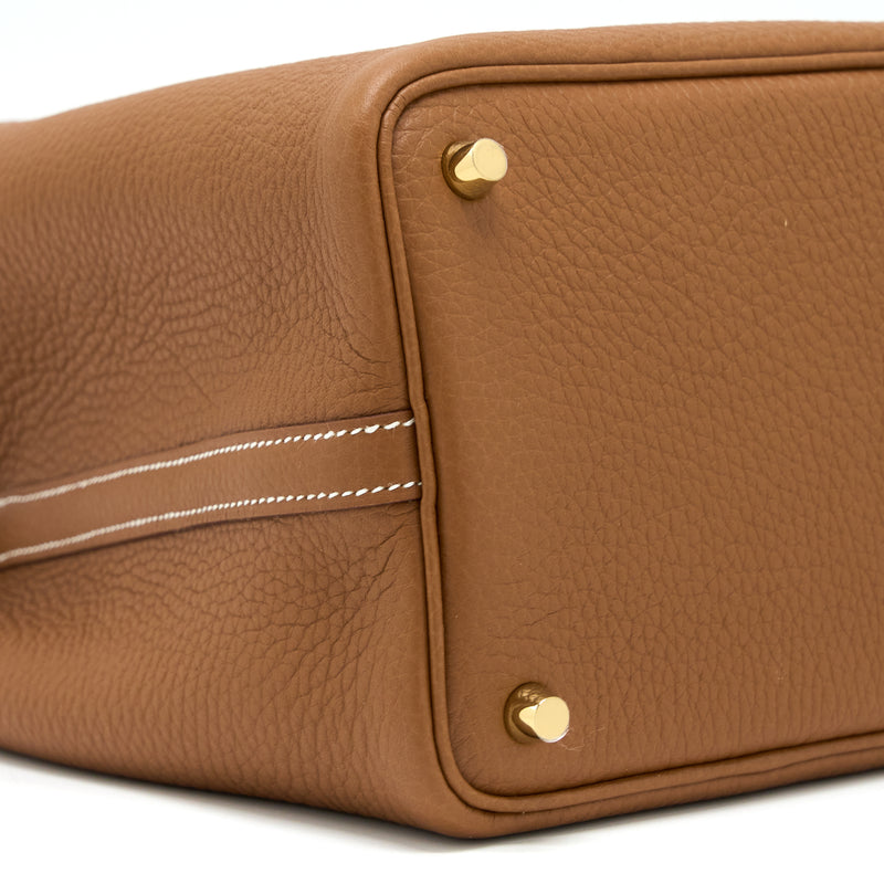 Hermes Picotin 18 Lock Bag Clemence Gold GHW Stamp U