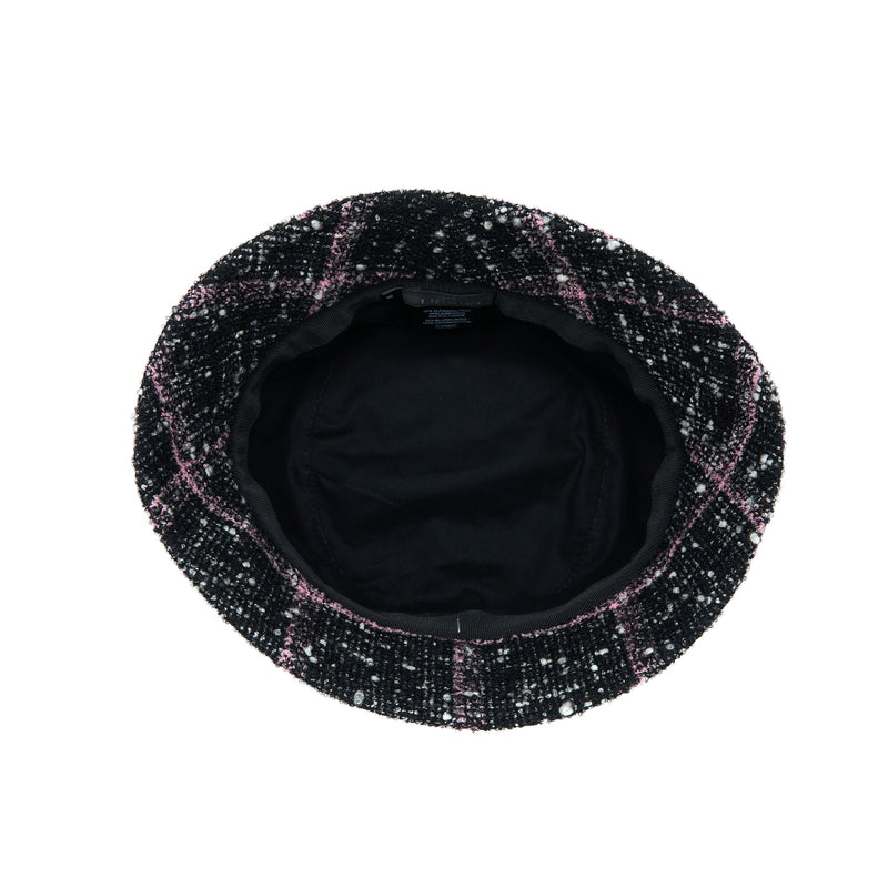 Chanel Size M Bucket Hat Tweed Black / Pink / Ecru