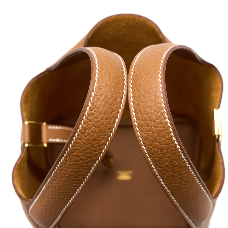 Hermes Picotin 18 Lock Bag Clemence Gold GHW Stamp U