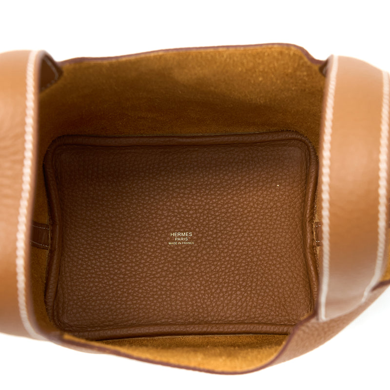 Hermes Picotin 18 Lock Bag Clemence Gold GHW Stamp U