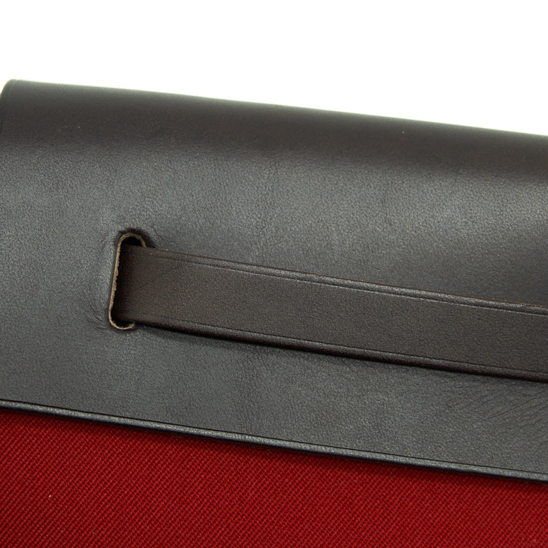 Hermes Herbag Clutch Bag Canvas Orange/Red Stamp Square H