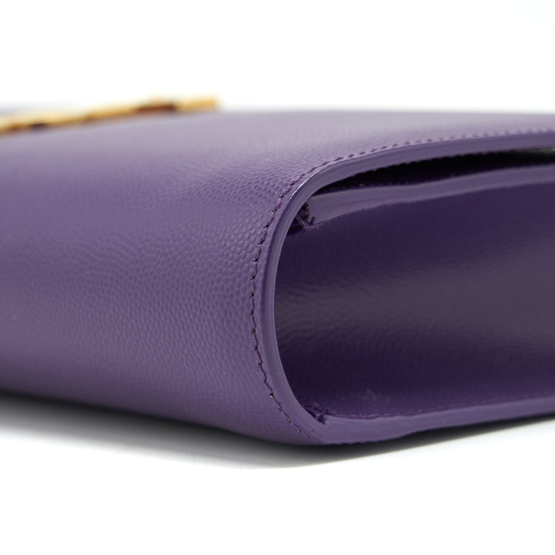 Saint Laurent/YSL Clutch Caviar Purple GHW