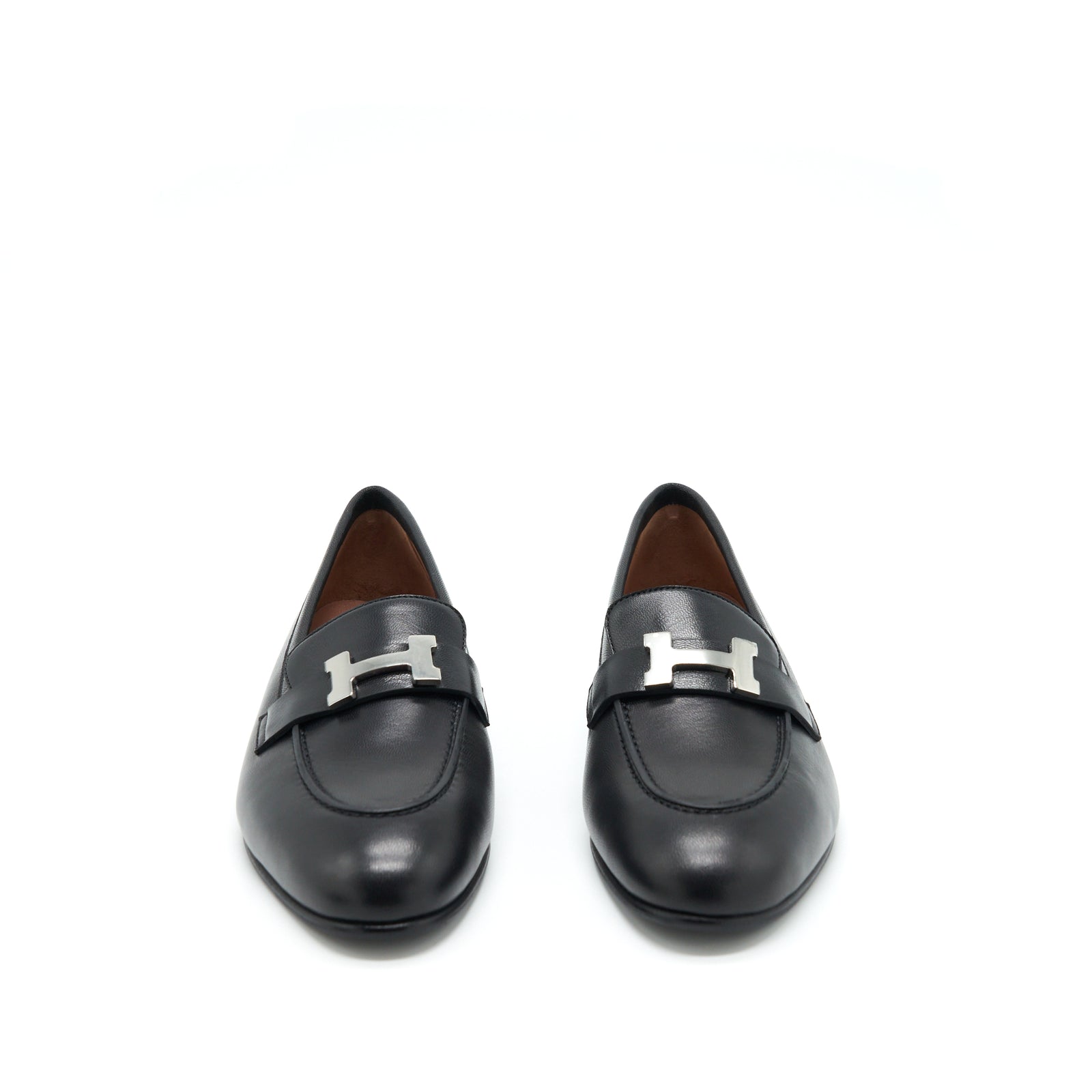 Hermes Size 38 Paris Loafer Black SHW