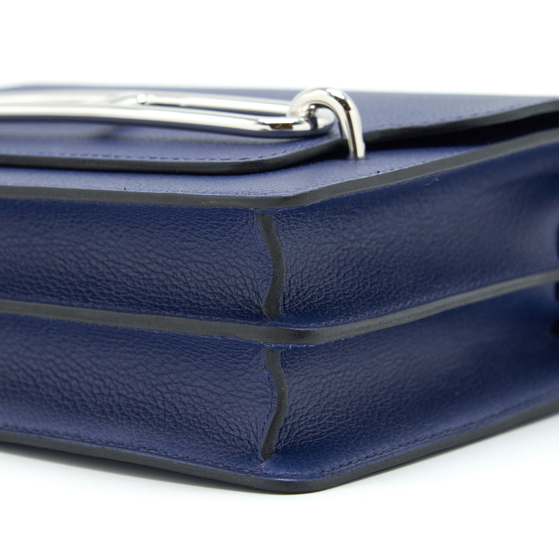 Hermes Mini Roulis Evercolor Blue Saphir / Anemone SHW Stamp U
