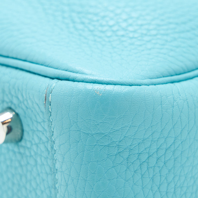 Hermes Lindy 30 Clemence 3Z Blue Saint Cyr SHW Stamp T