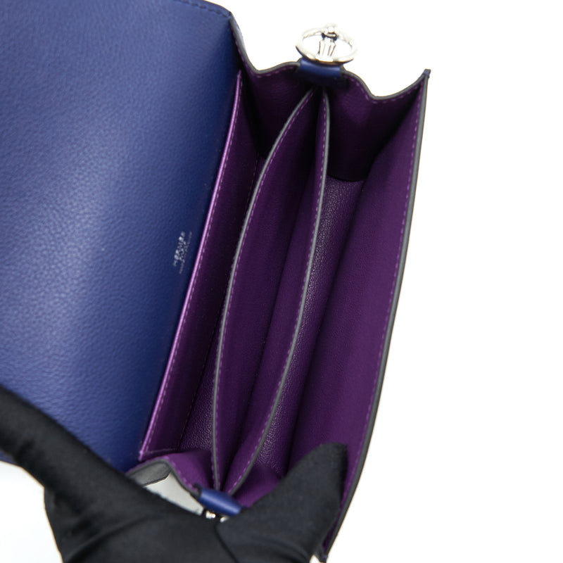 Hermes Mini Roulis Evercolor Blue Saphir / Anemone SHW Stamp U