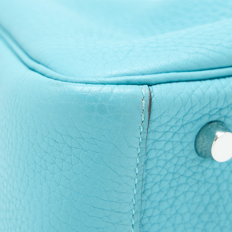 Hermes Lindy 30 Clemence 3Z Blue Saint Cyr SHW Stamp T
