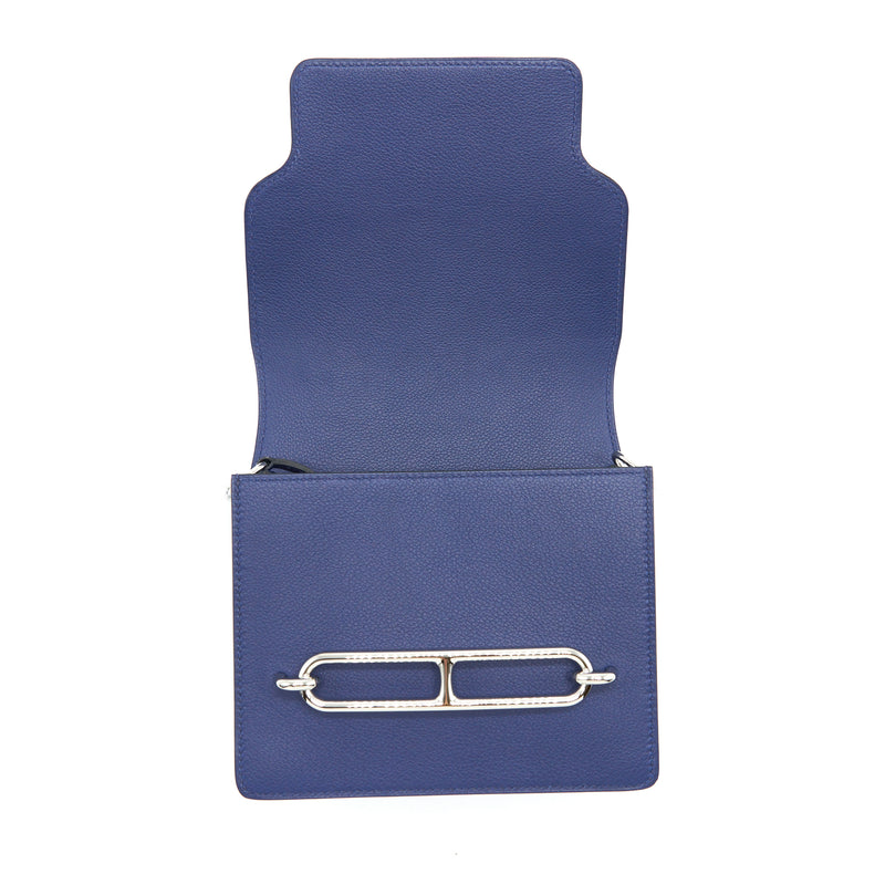 Hermes Mini Roulis Evercolor Blue Saphir / Anemone SHW Stamp U
