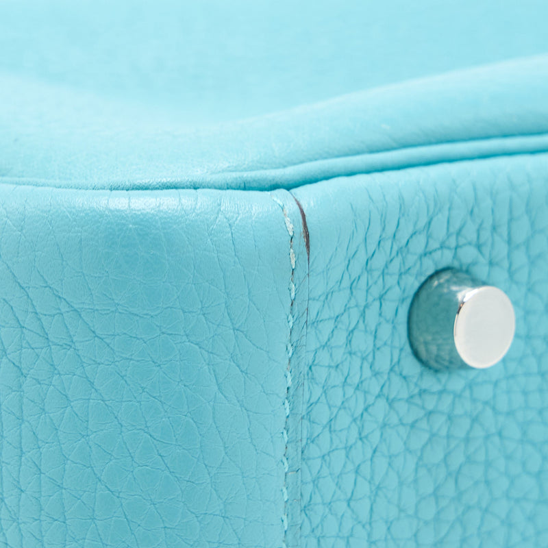 Hermes Lindy 30 Clemence 3Z Blue Saint Cyr SHW Stamp T