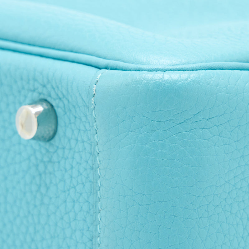 Hermes Lindy 30 Clemence 3Z Blue Saint Cyr SHW Stamp T