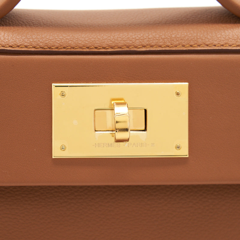 Hermes mini 24/24 -21 Bag Evercolour and Swift leather Gold GHW Stamp Z