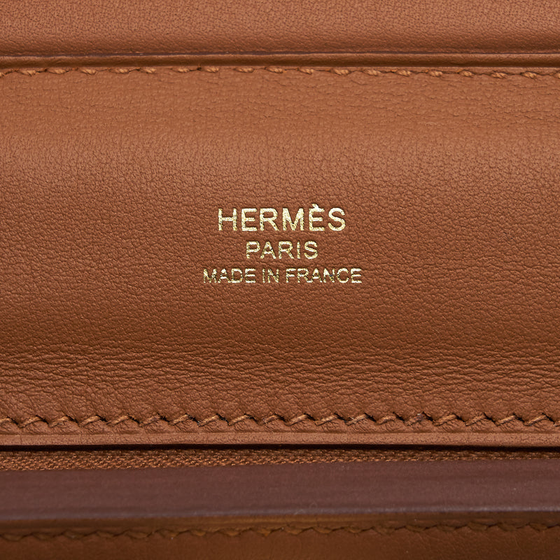 Hermes mini 24/24 -21 Bag Evercolour and Swift leather Gold GHW Stamp