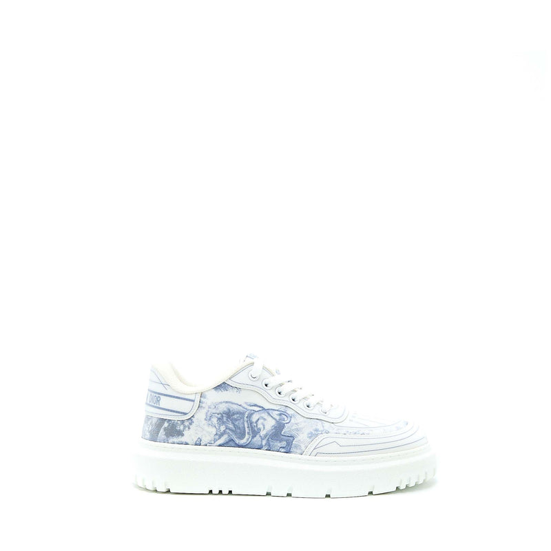 Dior Size 37 Addict Blue Toile De Jouy Technical Fabric Low Top Sneakers