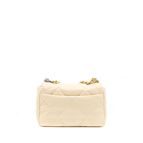 Chanel Small 19 Bag Goatskin Beige With Multicolour Hardware