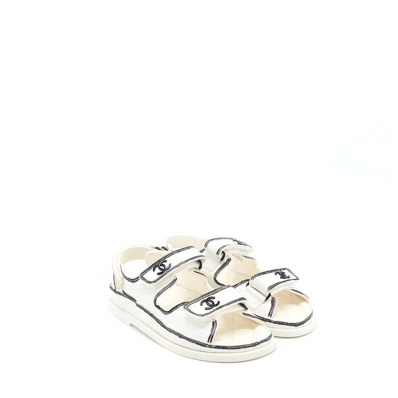 Chanel Size 37 Dad Sandals Black/White