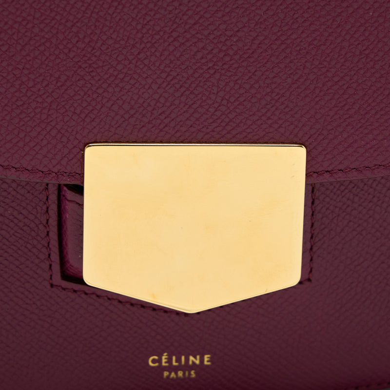Celine Compact Trotteur Crossbody Shoulder Bag Dark Purple GHW