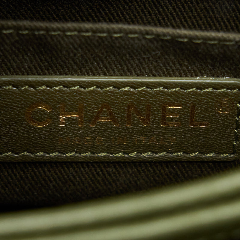 Chanel Small Top Handle Tote Calfskin Green LGHW