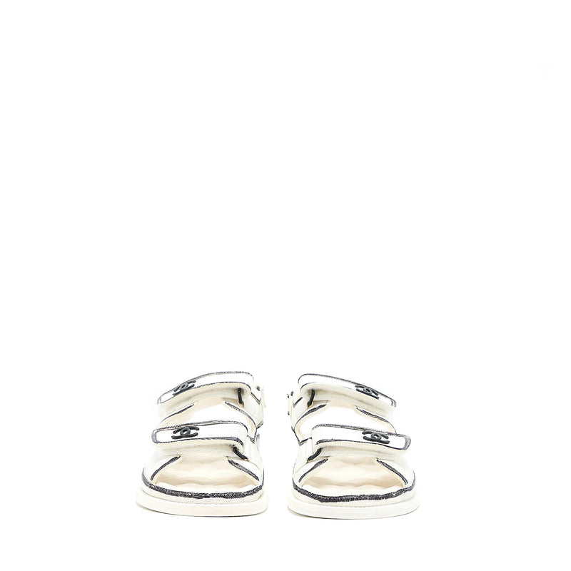 Chanel Size 37 Dad Sandals Black/White