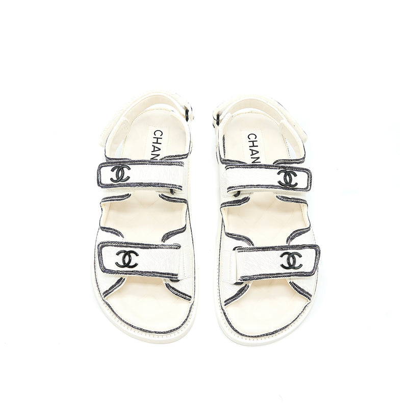 Chanel Size 37 Dad Sandals Black/White