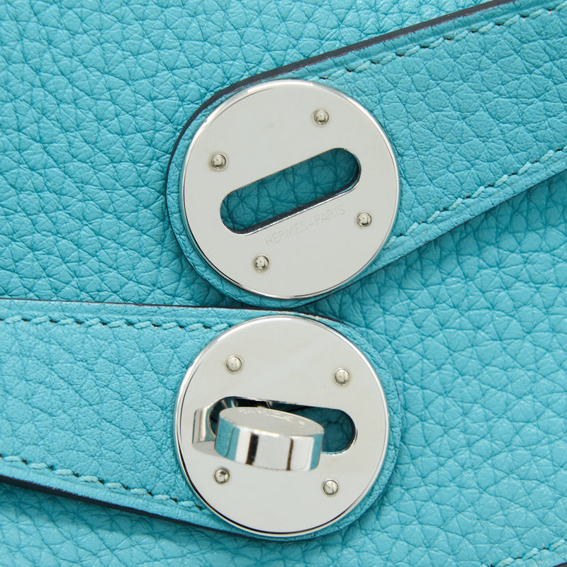 Hermes Lindy 30 Clemence 3Z Blue Saint Cyr SHW Stamp T