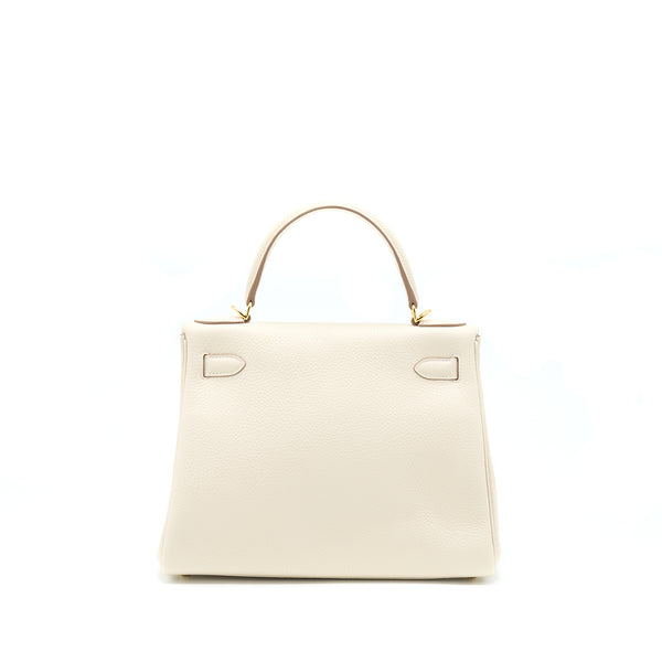 Hermes Kelly 28 Retourne Clemence Craie GHW Stamp Z