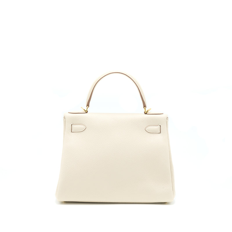 Hermes Kelly 28 Retourne Clemence Craie GHW Stamp Z